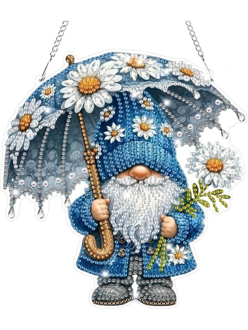 5D Diamond Art Gnome Hanging Kits - Special Shape Daisy Pendant Suncatchers for